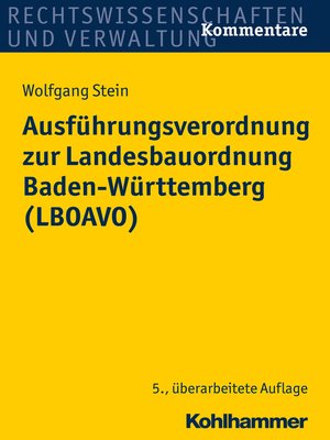 cover image of Ausführungsverordnung zur Landesbauordnung Baden-Württemberg (LBOAVO)
